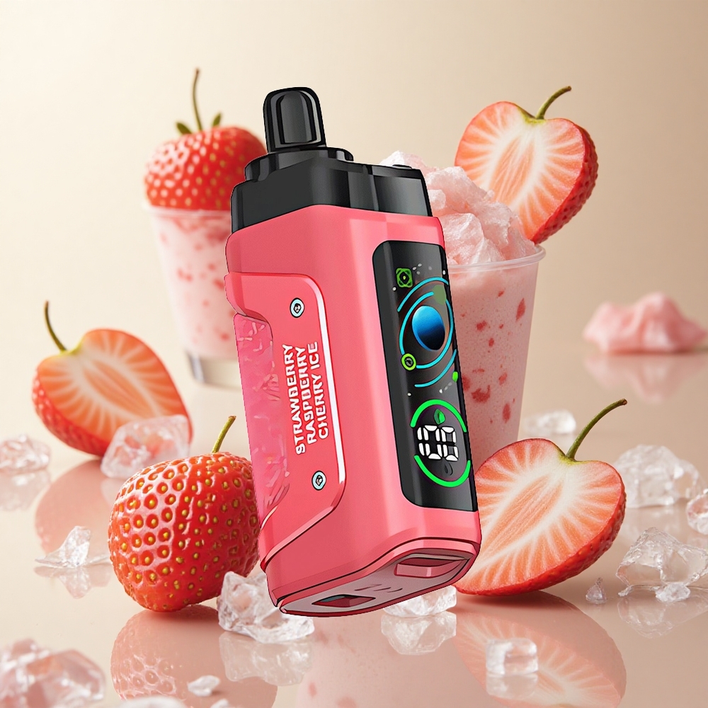 Strawberry Cherry Ice Razz Bar 45000 Puffs Rechargeable Disposable Vape