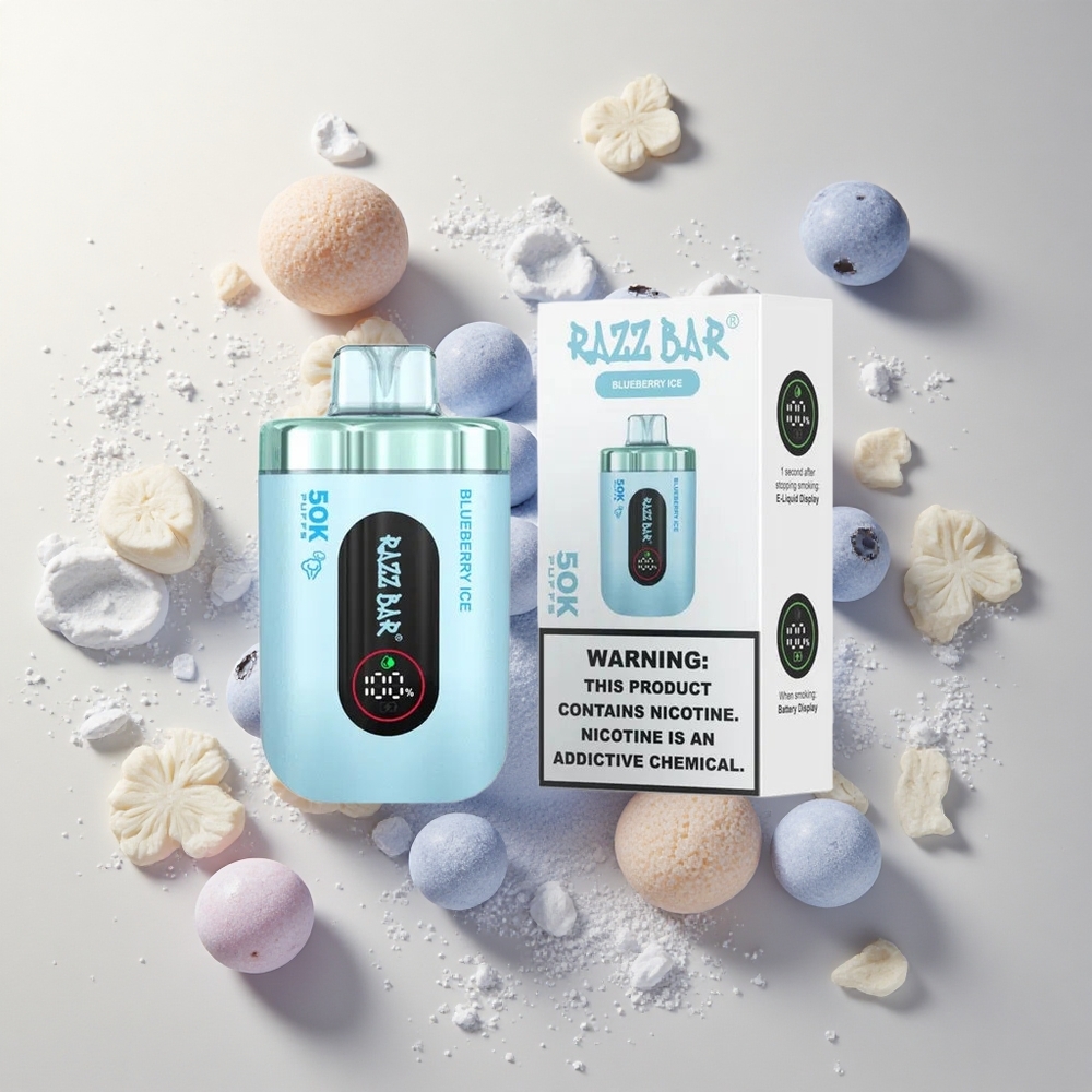 Blueberry Ice Razz Bar 50K Puffs Mesh Coil Disposable Vape