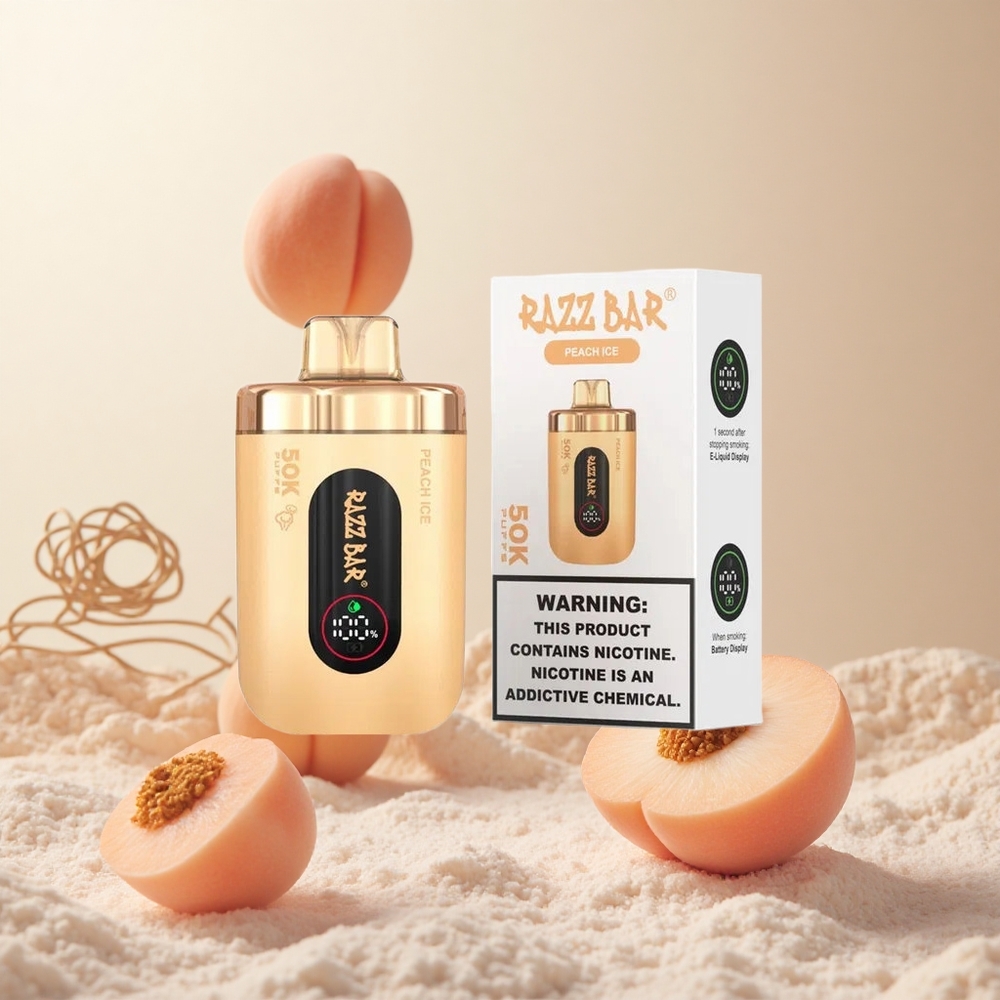 Peach Ice Razz Bar 50K Puffs Disposable Vape with Type-C Rechargeable