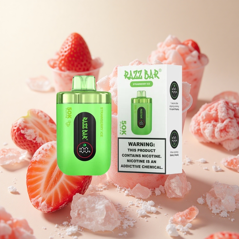 Strawberry Ice Razz Bar 50K Puffs Disposable Vape Type-C Rechargeable