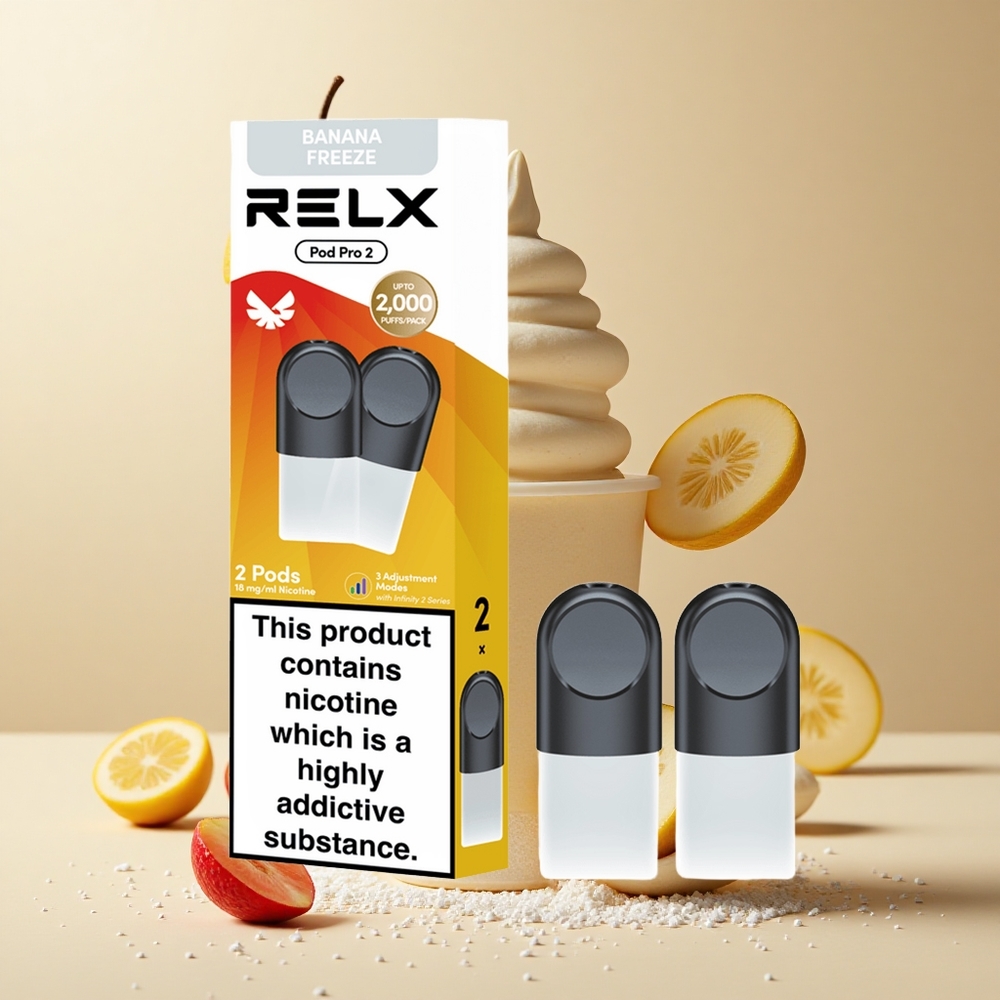 Banana Freeze RELX Pod Pro 2 Vape Device 1.9ml Vape Capacity