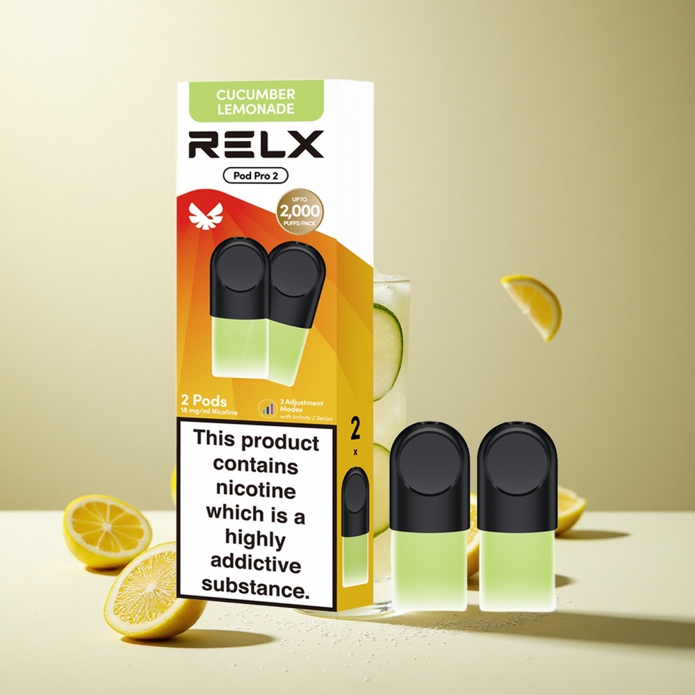 Cucumber Lemonade Relx Pod Pro 2 Dual Ports with 1.9ml Capacity & 600 Puffs