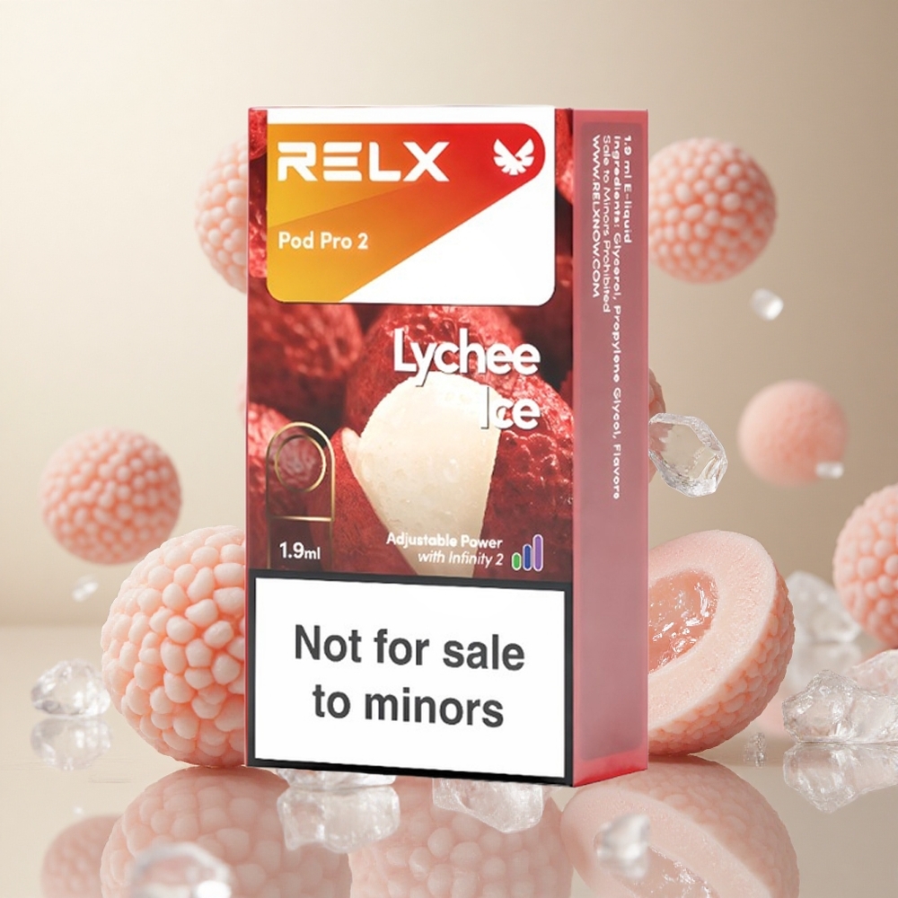 Lychee Ice RELX Pod Pro 2 0% Nicotine 600 Puffs