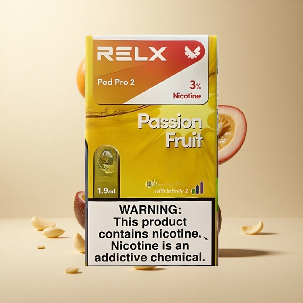 Passion Fruit RELX Pod Pro 2 Vape Device with 3% Nicotine & 600 Puffs