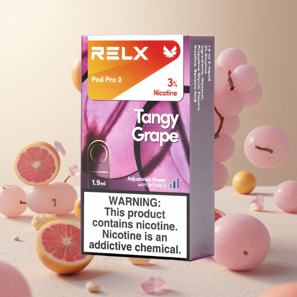 Tangy Grape Relx Pod Pro 2 3% Nicotine 600 Puffs