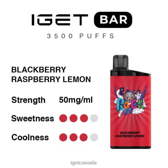 IGET Bar Canada Bar 3500 Puffs L4XRV296 Blackberry Raspberry Lemon
