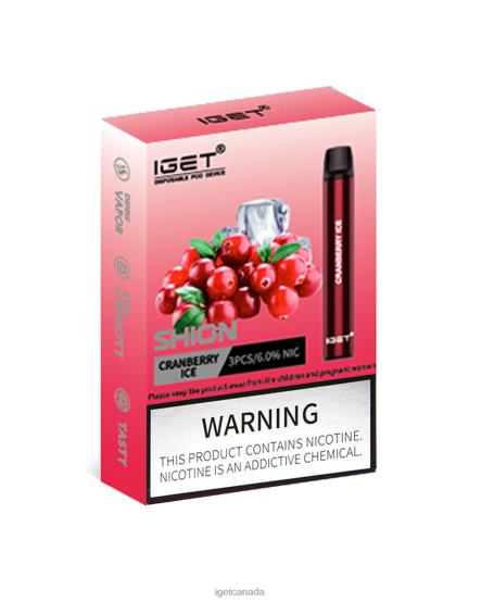 IGET Vapes On Sale 3 x Shion L4XRV12 Cranberry Ice